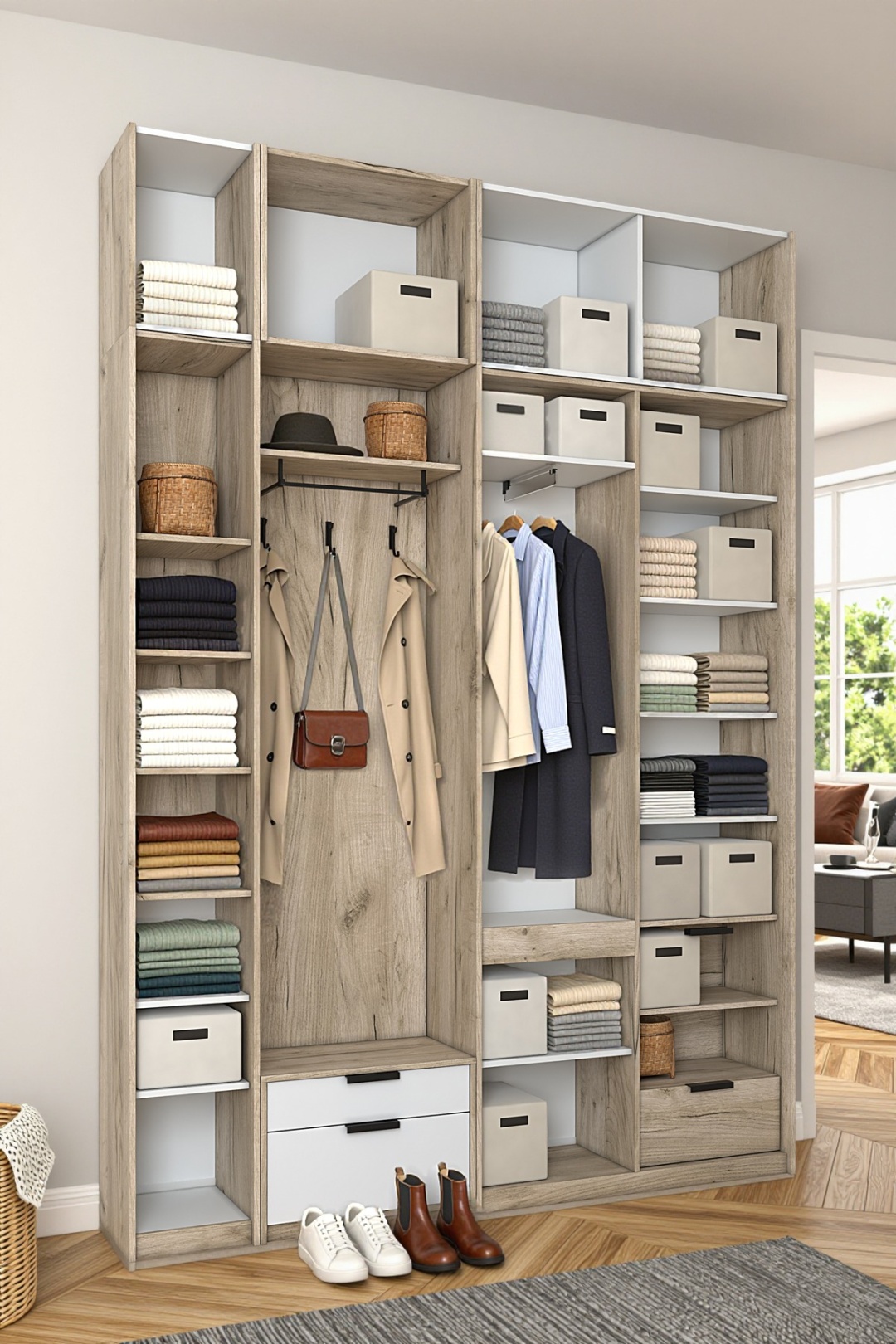 RoomSet Прихожая №124 белый лдсп 197,2*230*38,8
