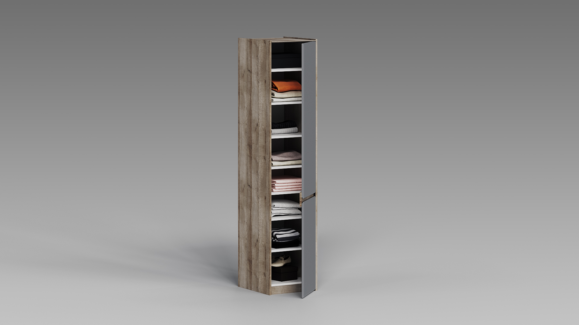 QazNord Шкаф Лео №1 (QazNord Шкаф Лео №1 Leo1Grey Грей)