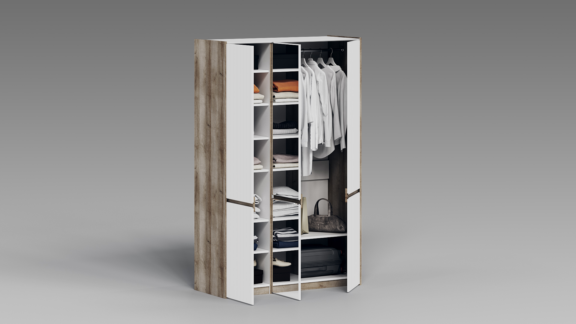 QazNord Шкаф Лео №10 (QazNord Шкаф Лео №10 Leo10WHite Белый)