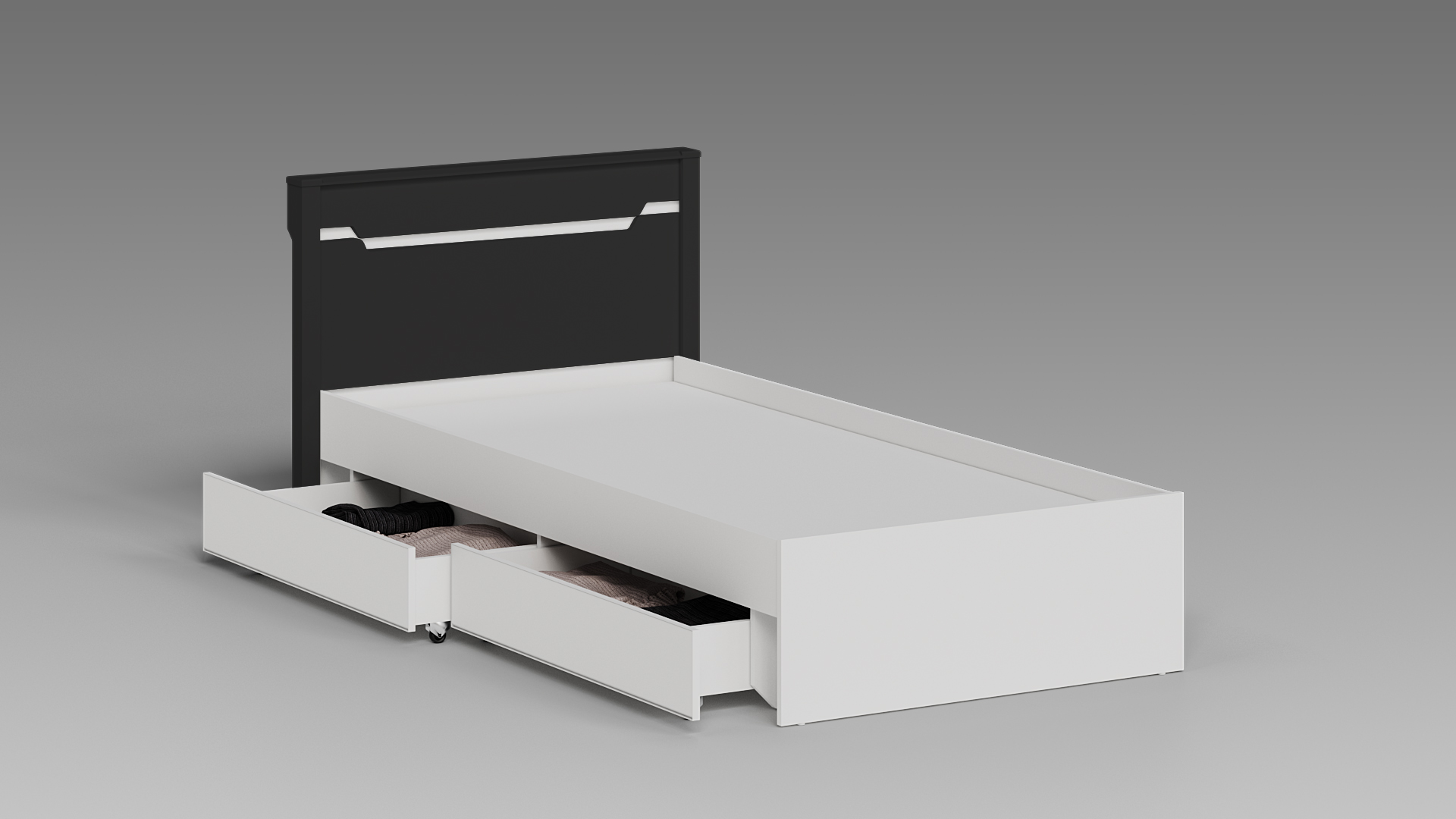 QazNord Наоми Кровать Детская (QazNord Наоми Кровать Детская NaomiBed90graphite Графит)