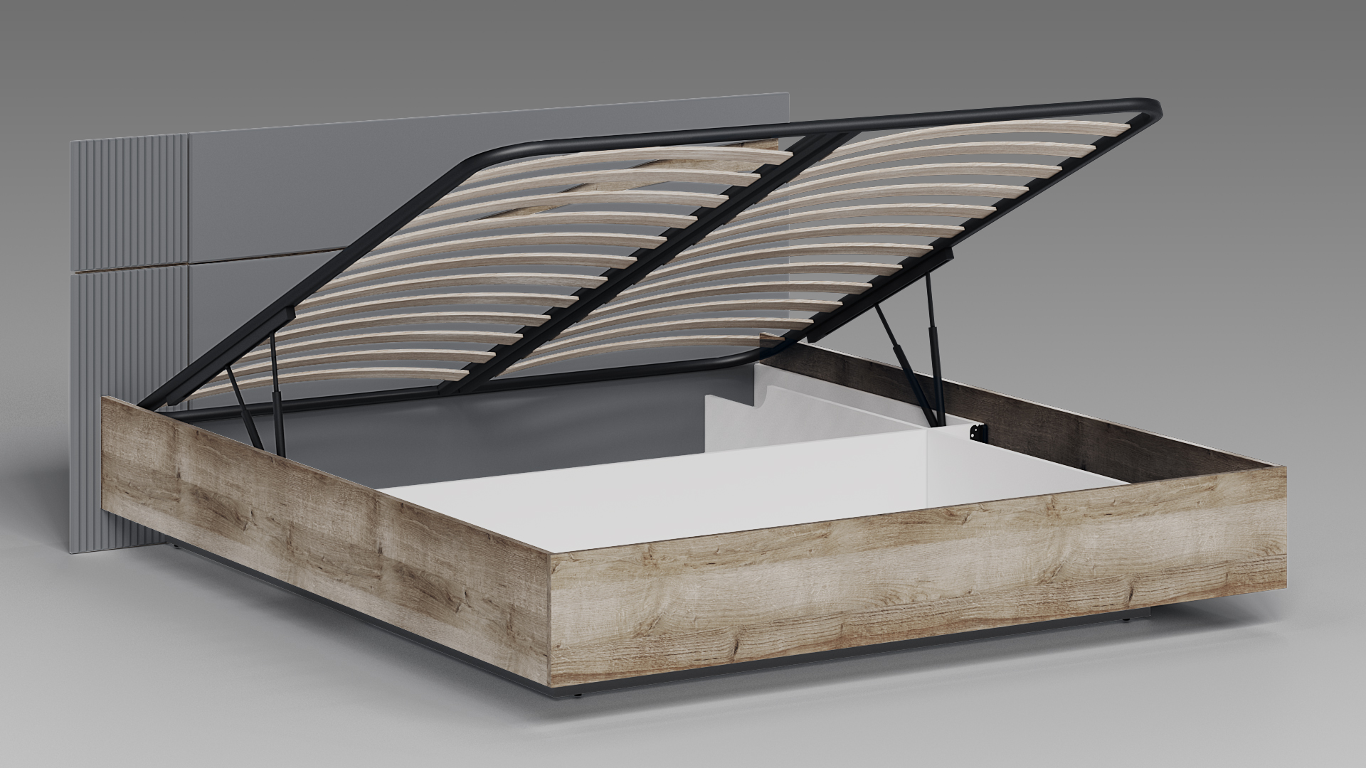 QazNord Кровать Лео №17 160*200 (QazNord Кровать Лео №17 Leo17BEDWHiteGrey Грей)