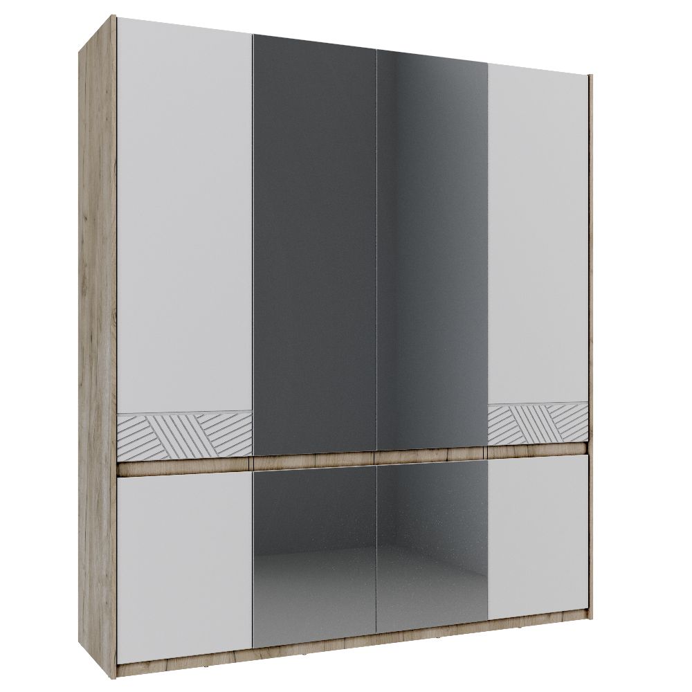 QazNord Норд  шкаф с зеркалом 2044 №43 (QazNord Норд  шкаф с зеркалом 2044 №43 Nord43white Белый)